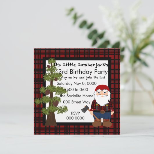 Lumberjack Gnome Kaart (Staand voorkant)