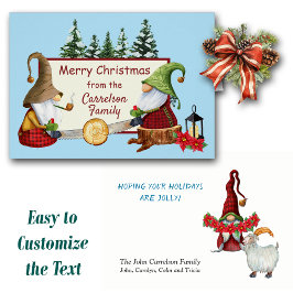 Lumberjack Gnomes Kaart kerst