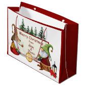 Lumberjack Gnomes kerst Groot Cadeauzakje (Voorkant Gekanteld)