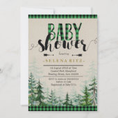 Lumberjack Green Pset Boy Baby shower Invitation Kaart (Voorkant)