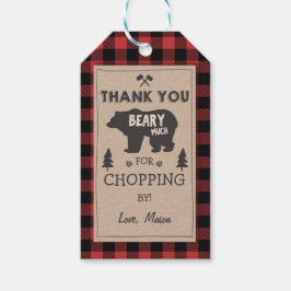 Lumberjack Hartelijk dank voor het label Beer Rode Cadeaulabel