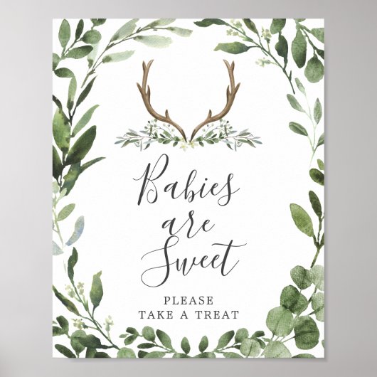 Lumberjack Hert Baby Shower Baby's Zijn Zoet Bord Poster (Voorkant)