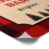 Lumberjack Hot Cocoa Bar Party Sign. (Onderteken r Poster (Hoek)