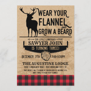 Lumberjack Invitation - Birthday Invitation Kaart