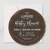 Lumberjack & Jill Baby Boy Shower Wood & Red Pset Kaart (Voorkant)