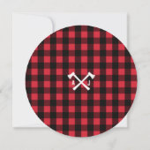 Lumberjack & Jill Baby shower Hout & Red Pset Kaart (Achterkant)