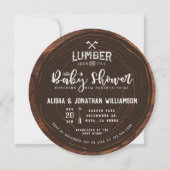 Lumberjack & Jill Baby shower Hout & Red Pset Kaart (Voorkant)