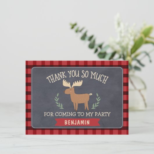 Lumberjack Jongens Verjaardag Bedankt Flat Kaart (Staand voorkant)