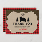 Lumberjack Jongens Verjaardag Bedankt Flat Kaart (Voorkant / Achterkant)