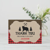 Lumberjack Jongens Verjaardag Bedankt Flat Kaart (Staand voorkant)