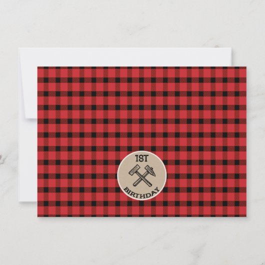 Lumberjack Jongens Verjaardag Bedankt Flat Kaart (Achterkant)