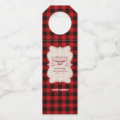 Lumberjack kerstparty Red Buffalo Wood Flessenhanger (Achterkant)