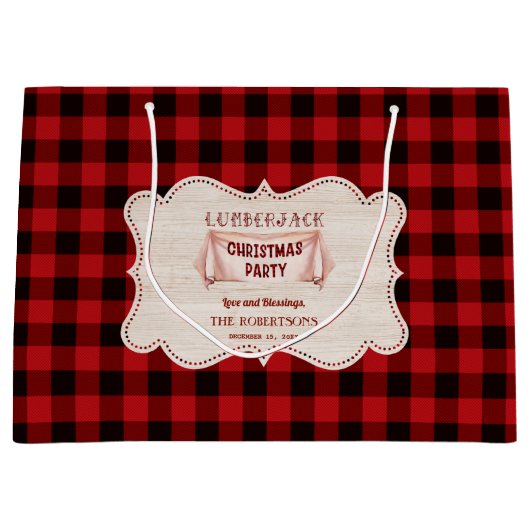 Lumberjack kerstparty Red Buffalo Wood Groot Cadeauzakje (Voorkant)