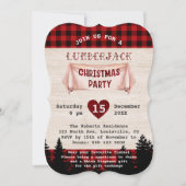 Lumberjack kerstparty Red Buffalo Wood Kaart (Voorkant)