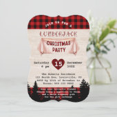 Lumberjack kerstparty Red Buffalo Wood Kaart (Staand voorkant)