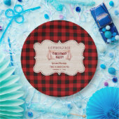 Lumberjack kerstparty Red Buffalo Wood Papieren Bordje (Feest)