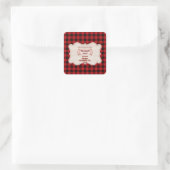 Lumberjack kerstparty Red Buffalo Wood Vierkante Sticker (Tas)