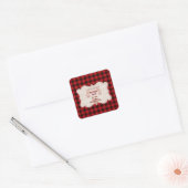 Lumberjack kerstparty Red Buffalo Wood Vierkante Sticker (Envelop)