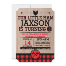 Lumberjack kinderen jarig, vleid rustig klein man