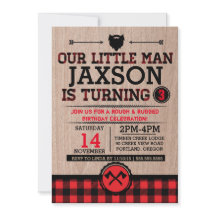 Lumberjack kinderen jarig, vleid rustig klein man