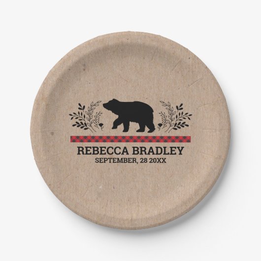 Lumberjack Kraft Beer Baby shower Bord (Voorkant)