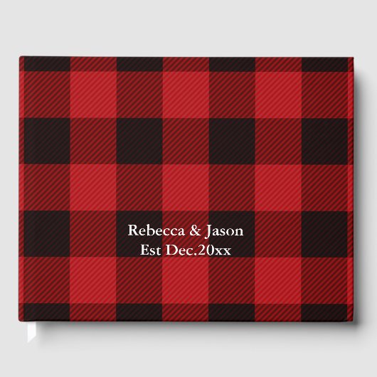 Lumberjack Land Kerstmis Rode buffel geruite Gastenboek (Voorkant)