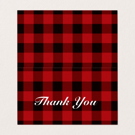 Lumberjack Land Kerstmis Rode buffel geruite Visitekaartje (Buitenkant ongevouwen)