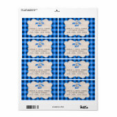 Lumberjack Little Hunter Blue Play Baby shower Etiket (Full Sheet)