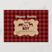Lumberjack Little Hunter Boy Diaper Raffle Ticket Informatiekaartje (Voorkant)