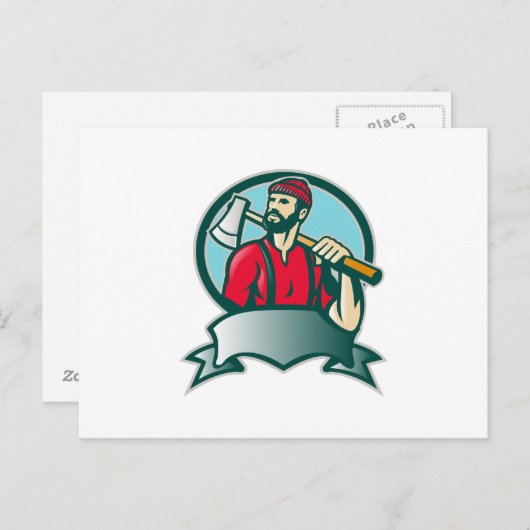 Lumberjack Logger Forester Woodcutter Briefkaart (Voorkant / Achterkant)