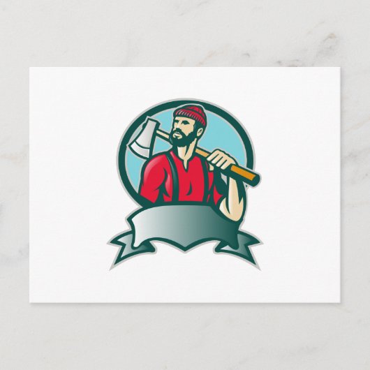 Lumberjack Logger Forester Woodcutter Briefkaart (Voorkant)