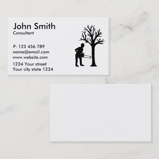 Lumberjack logger visitekaartje (Voorkant / Achterkant)