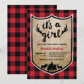 Lumberjack Meisje Baby shower Kaart (Voorkant / Achterkant)