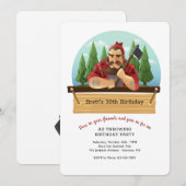 Lumberjack met Ax Invitation Kaart (Voorkant / Achterkant)