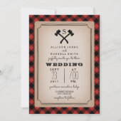 Lumberjack Monogram Ax Buffalo Play Wedding Kaart (Voorkant)