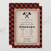 Lumberjack Monogram Ax Buffalo Play Wedding Kaart (Voorkant / Achterkant)
