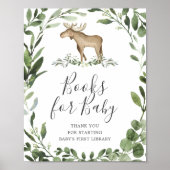 Lumberjack Moose Baby shower Books for Baby Sign Poster (Voorkant)