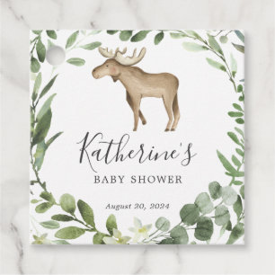 Lumberjack Moose Baby shower Favor Tag Bedankjes Labels