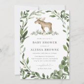 Lumberjack Moose Baby shower Invitation Kaart (Voorkant)