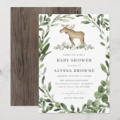Lumberjack Moose Baby shower Invitation Kaart (Voorkant / Achterkant)