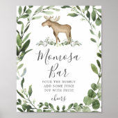 Lumberjack Moose Baby shower Mimosa Bar Sign Poster (Voorkant)