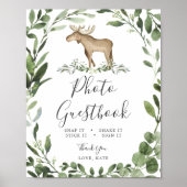 Lumberjack Moose Baby shower Photo Guestbook Sign Poster (Voorkant)