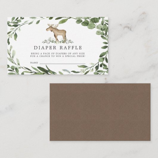 Lumberjack Moose Diaper Baby shower Card Informatiekaartje (Voorkant / Achterkant)