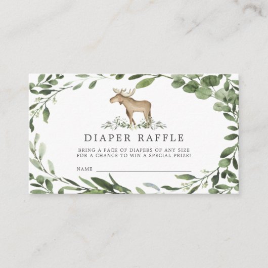 Lumberjack Moose Diaper Baby shower Card Informatiekaartje (Voorkant)