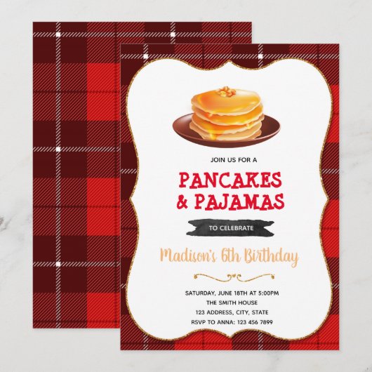 Lumberjack pantcuitnodigen kaart (Voorkant / Achterkant)