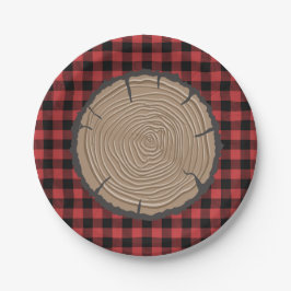 Lumberjack Paper Borden Red Black Pset Woodland Papieren Bordje