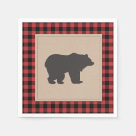 Lumberjack Papier Servet Rood Zwart Geschilderd