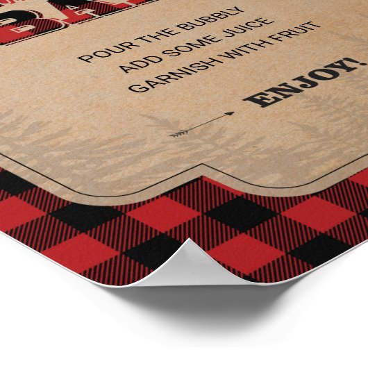 Lumberjack Party decor Mimosa Bar Poster (Hoek)