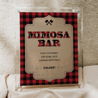 Lumberjack Party decor Mimosa Bar Poster