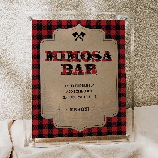 Lumberjack Party decor Mimosa Bar Poster